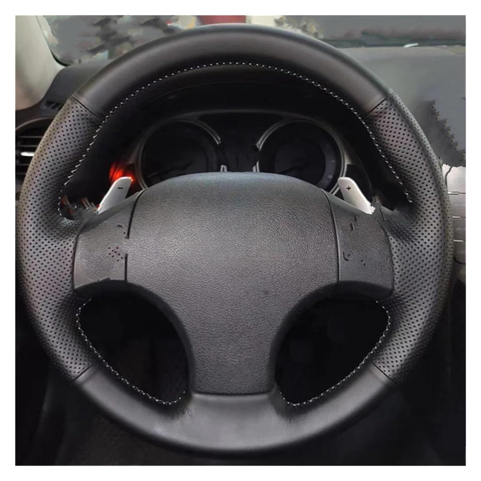 Lenkradbezug Tragen Widerstand Mikrofaser Leder Auto Lenkrad Abdeckung Für Lexus is IS250 IS250C IS300 IS300C IS350 IS350C F Für Sport Lenkradschutz(Schwarz) von TQHSAG
