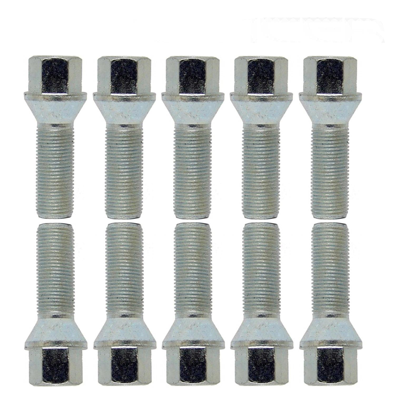 10x Radschrauben Radbolzen Kegelbund M14x1,25 38mm kompatibel mit BMW X5 X6 1er 2er 3er 4er 5er 6er 7er X3 von TRACER