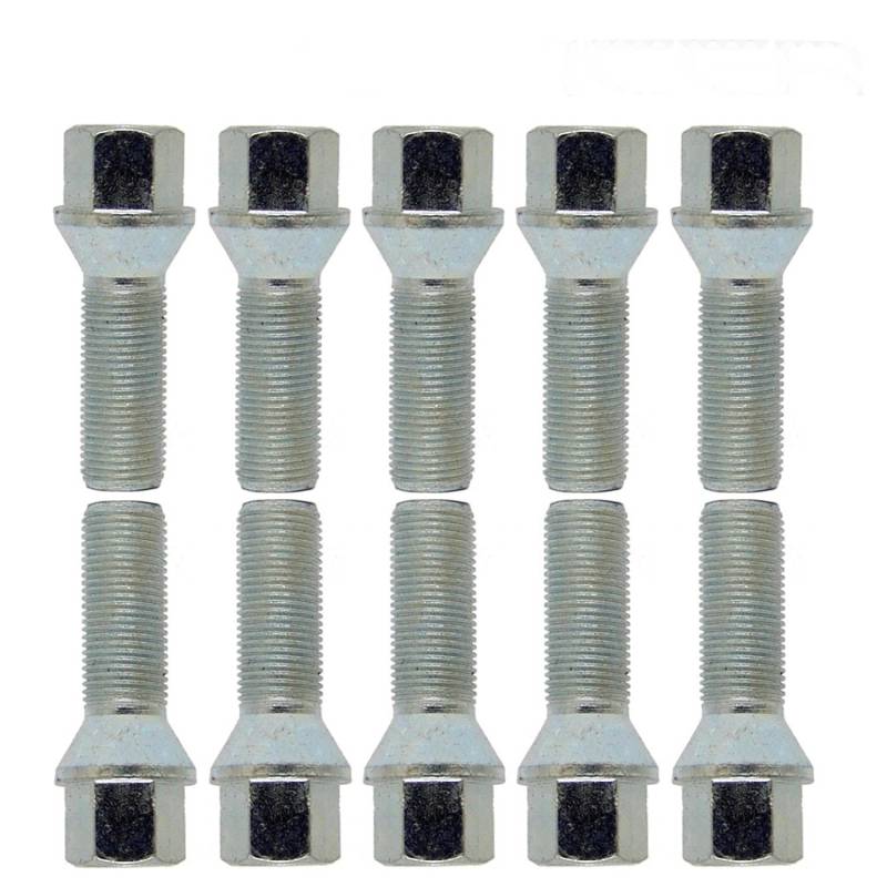 10x Radschrauben Radbolzen Kegelbund M14x1,25 55mm kompatibel mit BMW X5 X6 1er 2er 3er 4er 5er 6er 7er X3 von TRACER