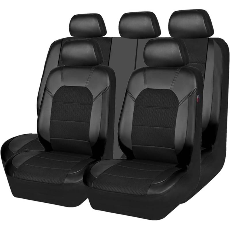 TRASKA Auto-Sitzbezug für Hyundai Kona II I SX2 OB 2.Gen/1.Gen 2018 2019 2020 2021 2022 2023 2024 2025 2026, 9-teiliges Set Sitzbezug, wasserdichte Autositzschoner Leder, 5 Sitzplätze,A von TRASKA