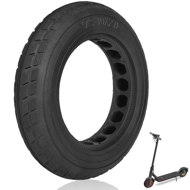 TREFAN 10x2,0 Reifen Solid 10 x 2.0 Premium Soft Elektroroller Vollgummireifen Verschleißfester Reifen für sicheres Explosionssicherer Solid Reifen für Elektromobilität und Pendler (1 Stk) von TREFAN