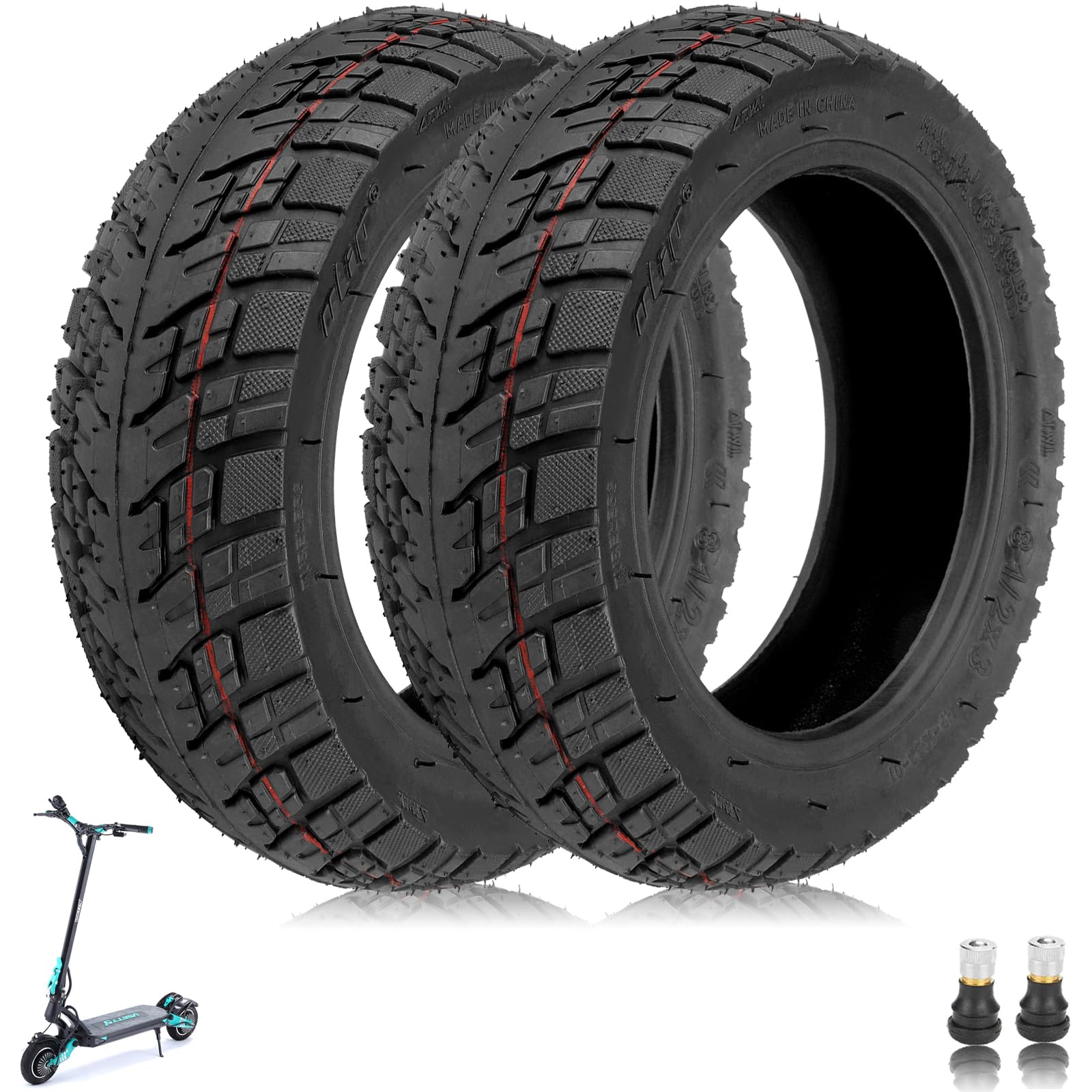 TREFAN 8,5 Zoll Ersatzräder für Macury Zero 8/9/VSETT 8/9/9+ Elektroroller 8,5 * 3(50-134) Offroad-Reifen 8 1/2x3 Tubeless Reifen Verdickt Explosionsgeschützt Langlebig Sicher Ersatzreifen (2 Stk.) von TREFAN