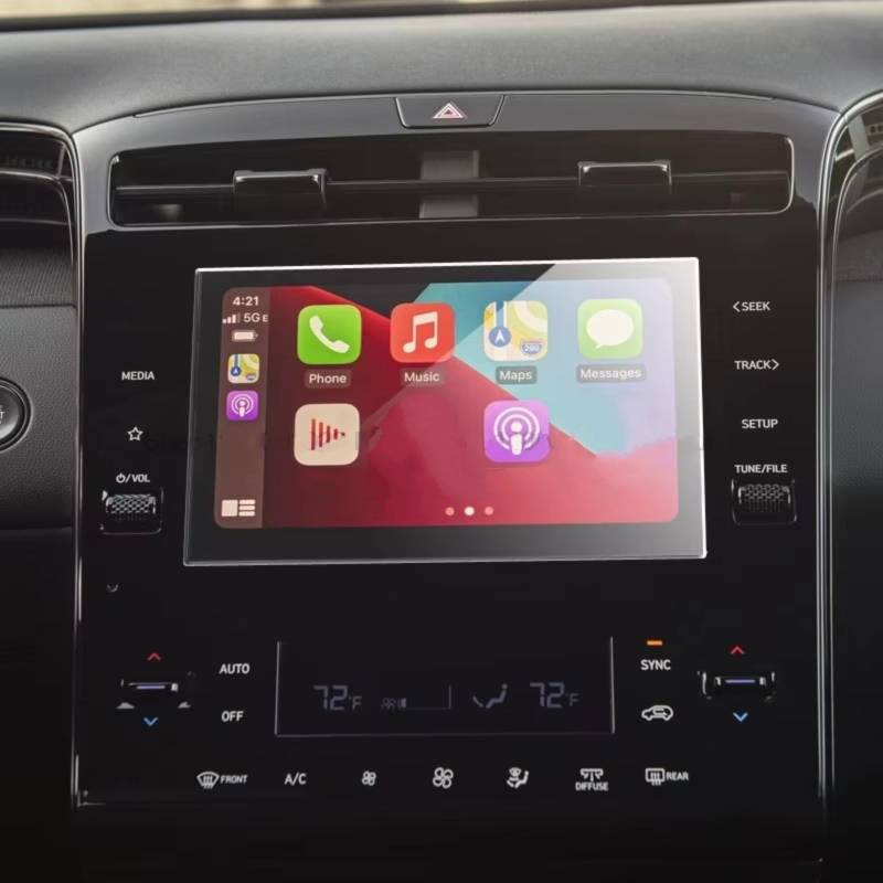 Kompatibel Mit Hyundai Für Tucson NX4 2022 2023 Auto GPS LCD Navigation Display Zubehör Gehärtetes Glas Displayschutzfolie 8 Zoll Bildschirmschutzfolie(8 inch) von TREGOO