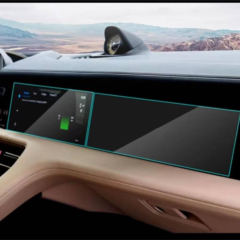 Kompatibel Mit Porsche Für Taycan 2020 2021 2022, Auto-GPS-Navigation, Gehärtetes Glas Und Kratzfeste Displayschutzfolie Für Das Armaturenbrett Bildschirmschutzfolie(Multimedia 2pcs) von TREGOO