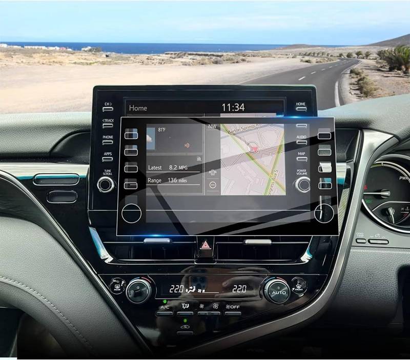 Kompatibel Mit Toyota Für Camry 2021 2022 2023, Autozubehör, 9 Zoll, Infotainment, GPS, Navigation, Innen-Displayschutzfolie Aus Gehärtetem Glas Bildschirmschutzfolie von TREGOO