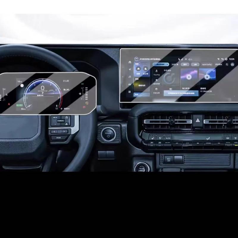 Kompatibel Mit Toyota Für Land Für Cruiser Für Prado 2024 GPS-Navigation Und Armaturenbrett, Gehärtetes Glas, Displayschutzfolie, Zubehör Bildschirmschutzfolie(GPS and Dashboard) von TREGOO