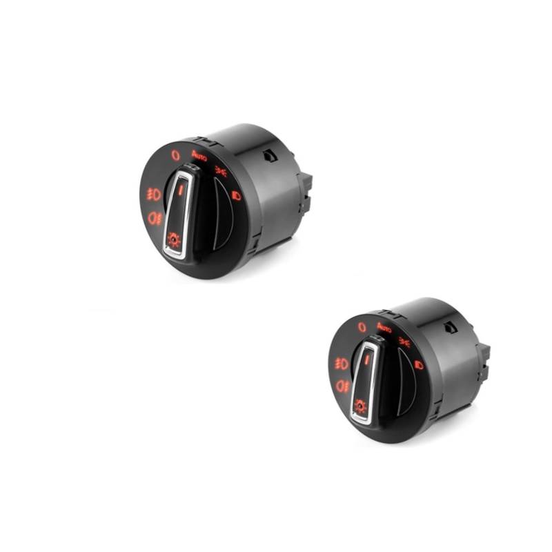 Kompatibel Mit VW Für Tiguan Für Touran Für Golf Für J&etta MK5 6 Auto Scheinwerfer Scheinwerfer Schalter Lichtsensor Modul Steuersensor Auto Lichtschalter(2PCS 10Pin) von TREGOO