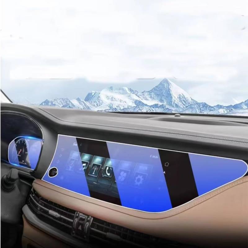TREGOO Kompatibel Mit Changan Für CS95 2019 2020 2021, Auto-LCD-Infotainment, GPS-Navigation Und Armaturenbrett, TPU-Displayschutzfolie Bildschirmschutzfolie(Dashboard and GPS) von TREGOO