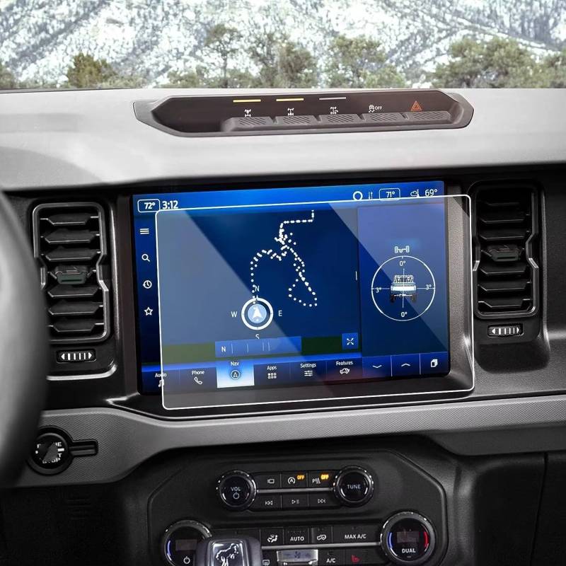 TREGOO Kompatibel Mit Ford Für Bronco 2021 2022 2023 Auto 12 Zoll GPS-Navigation Gehärtetes Glas Anti-Kratz-Displayschutzfolie Bildschirmschutzfolie von TREGOO