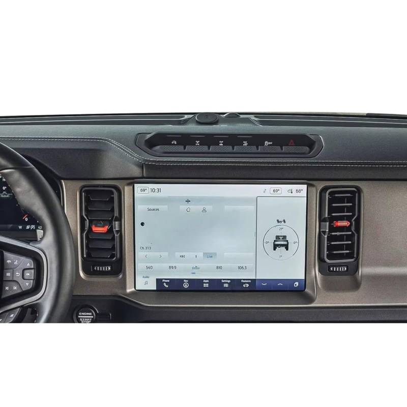 TREGOO Kompatibel Mit Ford Für Bronco U725 2024, Auto-Innenzubehör, 12-Zoll-Auto-Infotainment-GPS-Navigation, Gehärtetes Glas, Displayschutzfolie Bildschirmschutzfolie von TREGOO