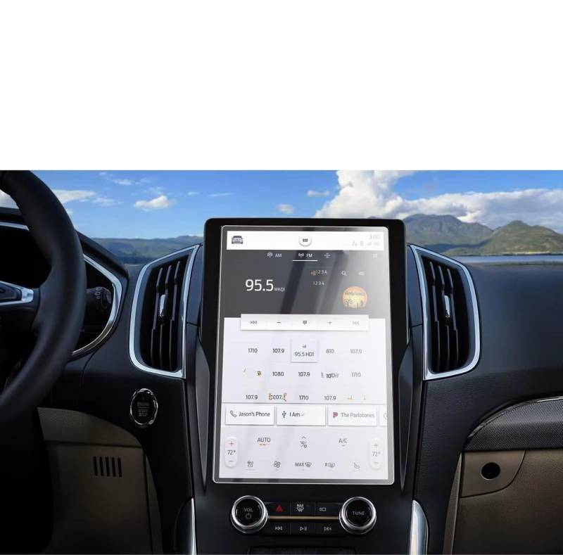 TREGOO Kompatibel Mit Ford Für Edge Für Sync4 2021 2022 2023 2024 Auto 12 Zoll GPS-Navigation Kratzfeste Displayschutzfolie Aus Gehärtetem Glas Bildschirmschutzfolie von TREGOO