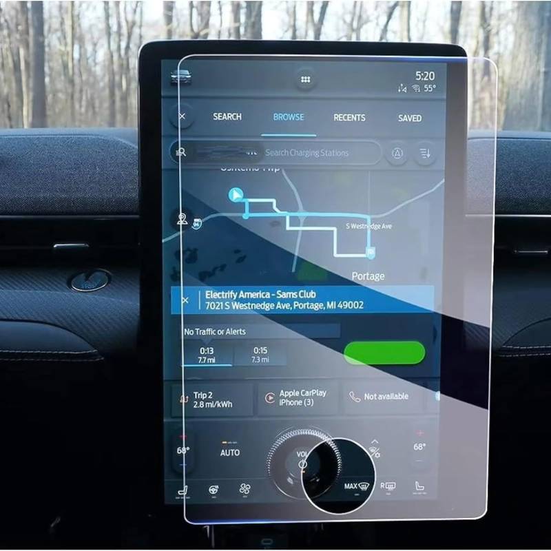 TREGOO Kompatibel Mit Ford Für Mustang Für Mach-E 2021 2022 2023 15,5 Zoll Auto-LCD-GPS-Navigation Gehärtetes Glas Und Armaturenbrett-Displayschutzfolie Bildschirmschutzfolie(GPS) von TREGOO