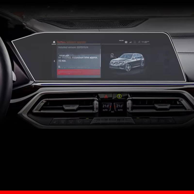 TREGOO Kompatibel Mit Für X5 X6 X7 G05 G06 G07 2019 2020 Gehärtetes Glas Auto GPS Navigation Displayschutzfolie Autozubehör Bildschirmschutzfolie(Left Hand Drive) von TREGOO