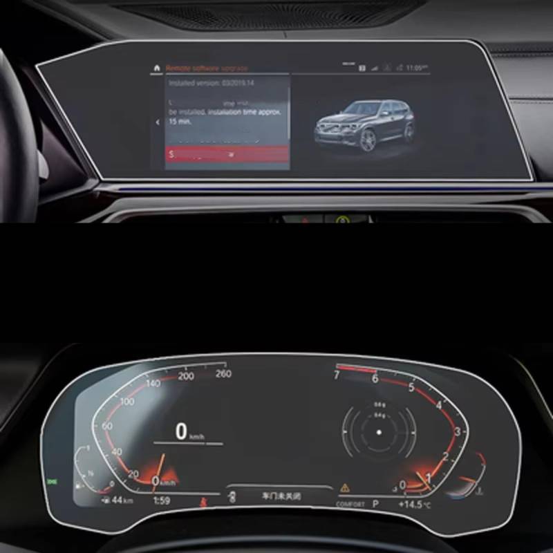 TREGOO Kompatibel Mit Für X5 X6 X7 G05 G06 G07 2019 2020 Gehärtetes Glas Auto GPS Navigation Displayschutzfolie Autozubehör Bildschirmschutzfolie(Low Match 1 Set) von TREGOO