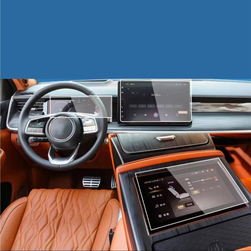 TREGOO Kompatibel Mit GWM Für Tank 500 2023 2024, Auto-LCD-GPS-Navigation, Gehärtetes Glas Und Armaturenbrett-Displayschutzfolie Bildschirmschutzfolie(3 Pieces) von TREGOO