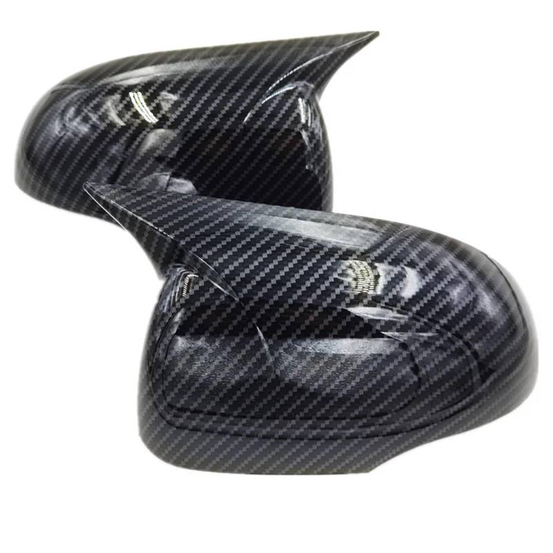 TREGOO Kompatibel Mit Hyundai Für I20 2008 2009 2010 2011 2012 2013 2014 Seitenrückspiegelschalen Rückspiegelseitenspiegelabdeckung Autozubehör Auto-Rückspiegelkappe(Carbon-with Light) von TREGOO