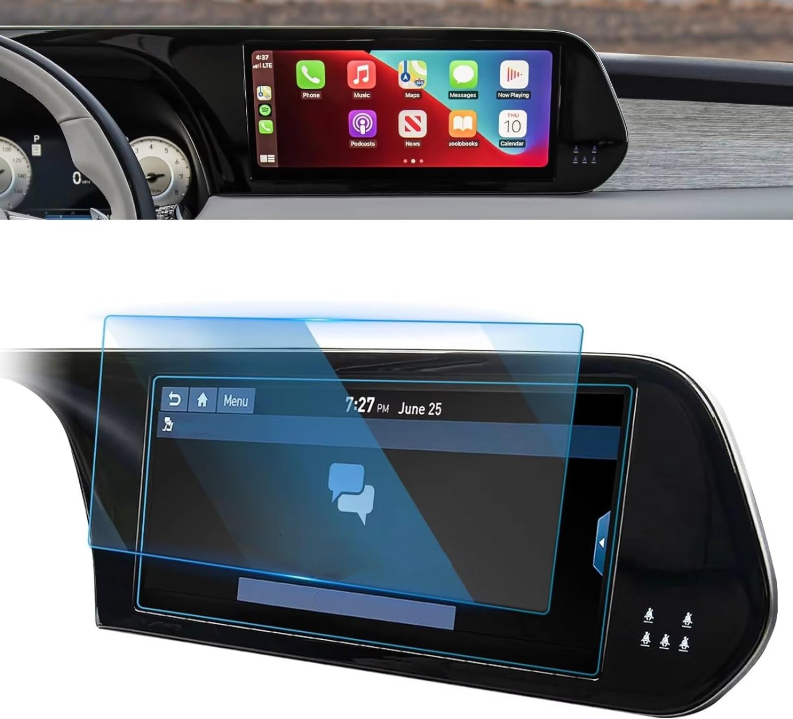 TREGOO Kompatibel Mit Hyundai Für Palisade 2023 2024 Autozubehör 12,3 Zoll GPS-Navigation Anti-Kratz-Schutzfolie Aus Gehärtetem Glas Bildschirmschutzfolie TREGOO Kompatibel Mit Hyundai Für Palisade 2023 2024 Autozubehör 12,3 Zoll GPS-Navigation Anti-Kratz-Schutzfolie Aus Gehärtetem Glas Bildschirmschutzfolie von TREGOO