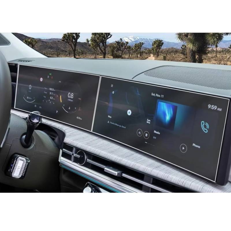 TREGOO Kompatibel Mit Hyundai Für Santa Fe 2024 Auto 12,3 Zoll GPS-Navigation Und Armaturenbrett Displayschutzfolie Aus Gehärtetem Glas Bildschirmschutzfolie von TREGOO