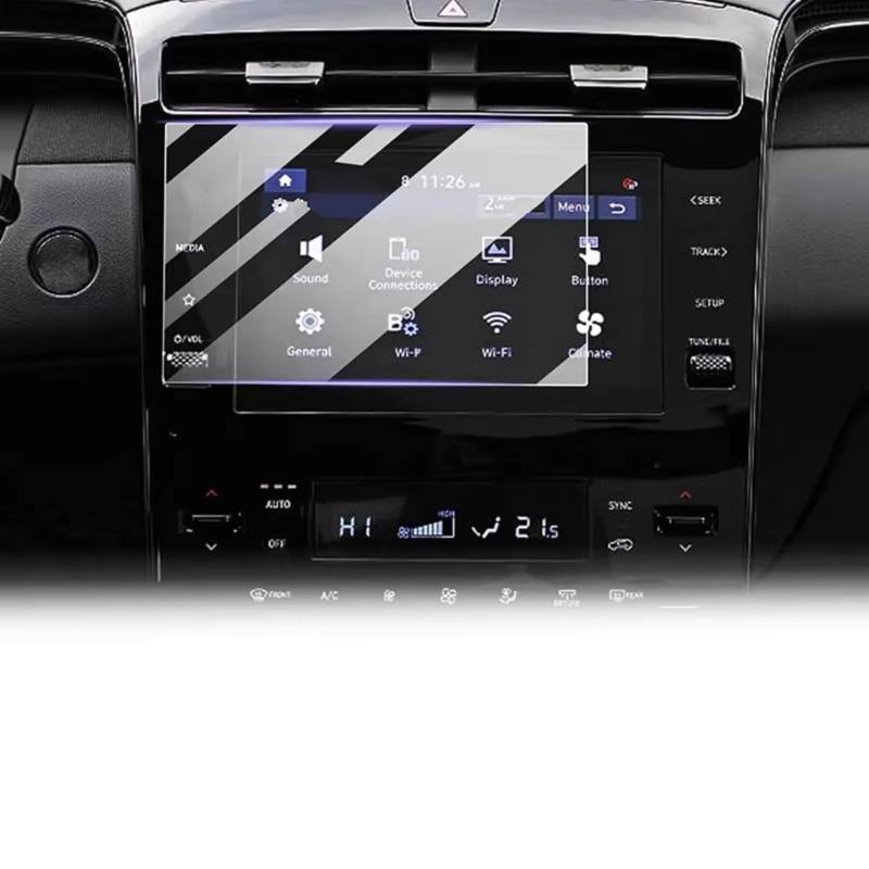 TREGOO Kompatibel Mit Hyundai Für Ucson NX4 2022 2023 Auto 8 Zoll Auto GPS-Navigation LCD-Bildschirm Gehärtetes Glas Displayschutzfolie Autozubehör Bildschirmschutzfolie von TREGOO