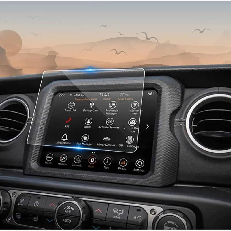TREGOO Kompatibel Mit Jeep Für Wrangler 2018 2019 2020 2021 2022 2023 Auto 8,4 Zoll Infotainment GPS Navigation Displayschutzfolie Aus Gehärtetem Glas Bildschirmschutzfolie von TREGOO