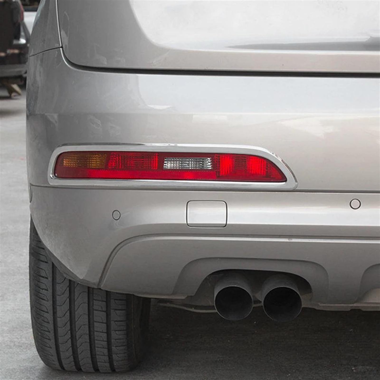 TREGOO Kompatibel Mit Q3 2013 2014 2015, Auto-Nebelscheinwerfer-Rahmenabdeckung, Zierleiste, Rücklicht-Dekoration, Gitterstreifen, Nebelscheinwerfer-Grill Nebelscheinwerfergrill(1pair Rear) von TREGOO