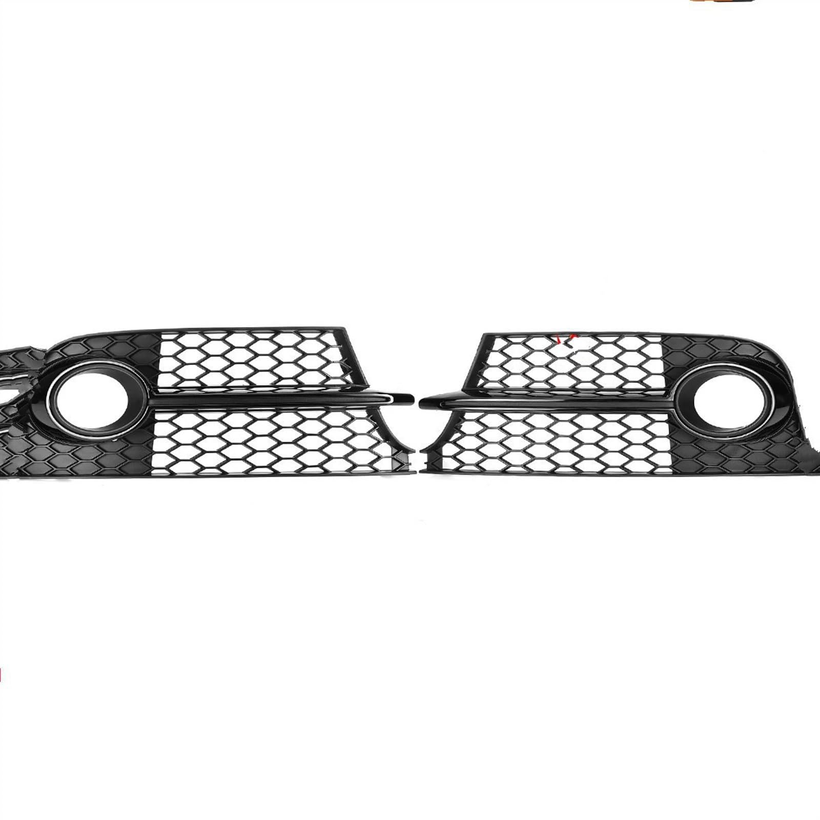 TREGOO Kompatibel Mit TT Für MK2 2011 2012 2013 2014 Auto-Nebelscheinwerfergrill Wabengitter-Nebelscheinwerfer-Renngrill 1 Paar 8J0807681KT94 Nebelscheinwerfergrill(Glossy Black) von TREGOO