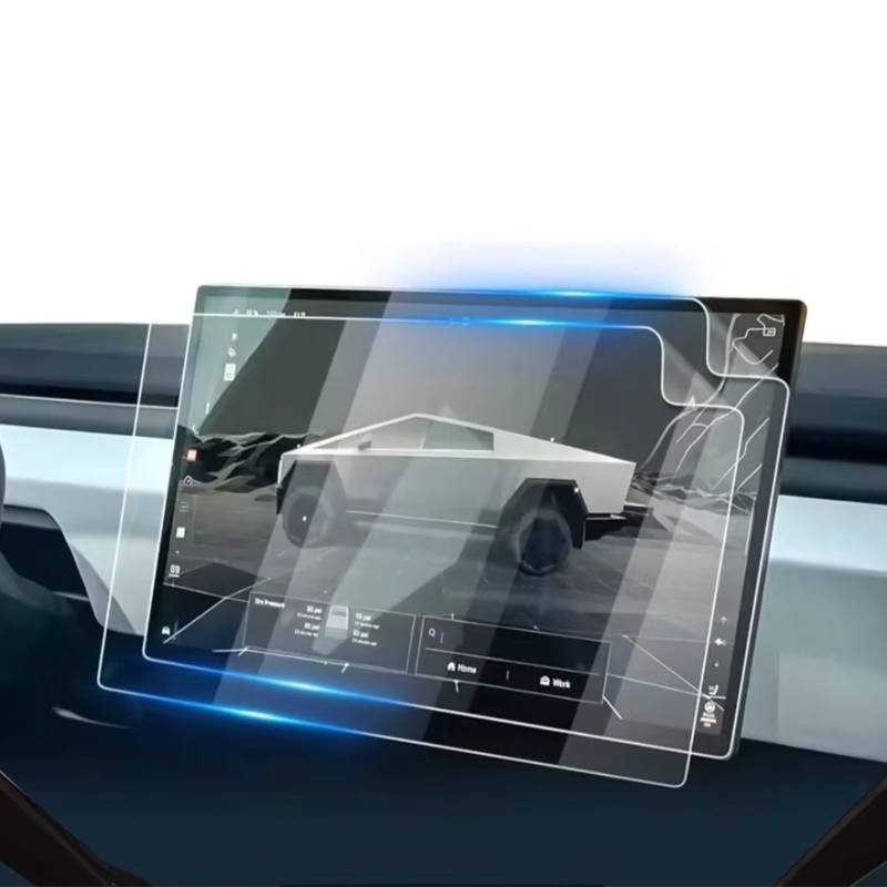TREGOO Kompatibel Mit Tesla Für Cybertruck 2024, 2 Stück PET-Displayschutzfolie, 18,5 Zoll, Zentrale Displayschutzfolie Für Auto-GPS-Navigation Bildschirmschutzfolie von TREGOO