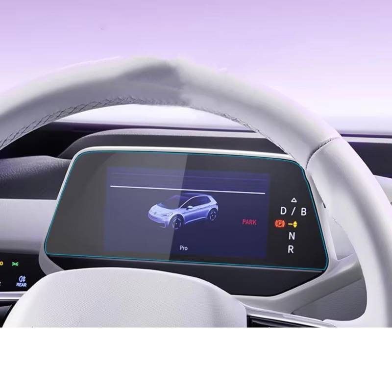 TREGOO Kompatibel Mit VW Für ID3 2021, Gehärtetes Glas, Zentralsteuerungsbildschirm, Instrumentenschutzfolie, 10-Zoll-GPS-Navigation Und 5,3-Zoll-Armaturenbrett Bildschirmschutzfolie(Instrument) von TREGOO