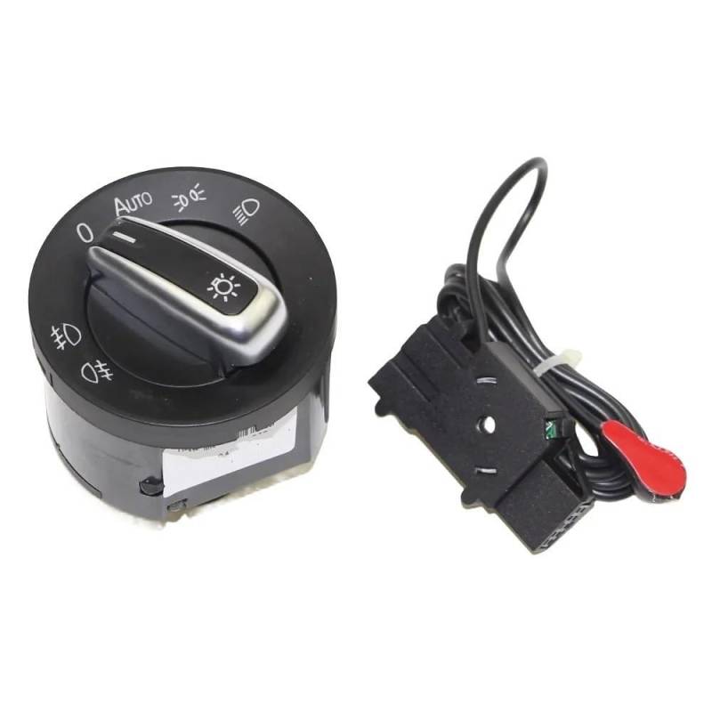 TREGOO Kompatibel Mit VW Für Rabbit Für Golf MK5 MK6 2006 2007 2008 2009 Auto-Scheinwerfer-Nebelscheinwerfer-Steuerschalter Auto-Sensor 5ND941431B Auto Lichtschalter(1 Set) von TREGOO