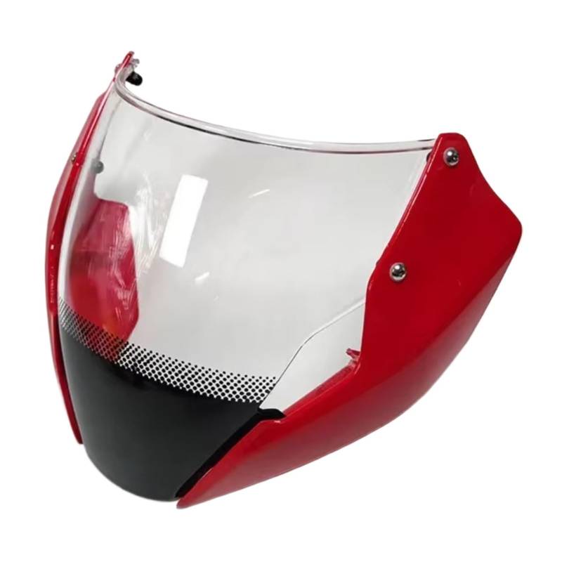 TREGOO Motorrad Windschutz Kompatibel Mit Ducati Für Monster 797 821 1200S 2014 2015 2016 Motorrad-Windschutzscheibe Windschutz Windabweiser Mit Halterung Befestigungsschrauben(Red) von TREGOO