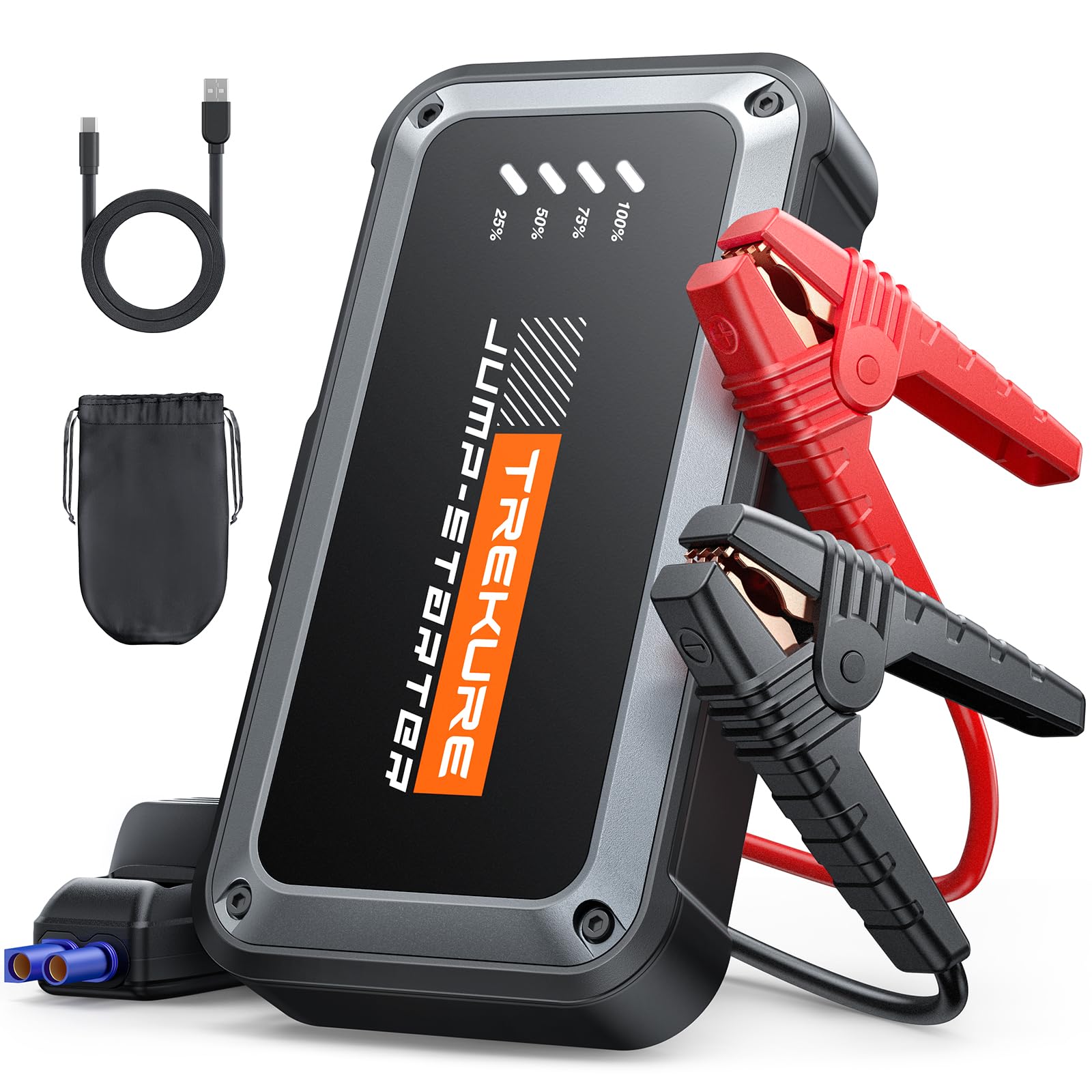 TREKURE 3000A Starthilfe Powerbank für Pkw (Bis Zu 9,0L Benzin Oder 8,5L Diesel) Kompakt Auto Starthilfe Powerbank mit LED Taschenlampe von TREKURE