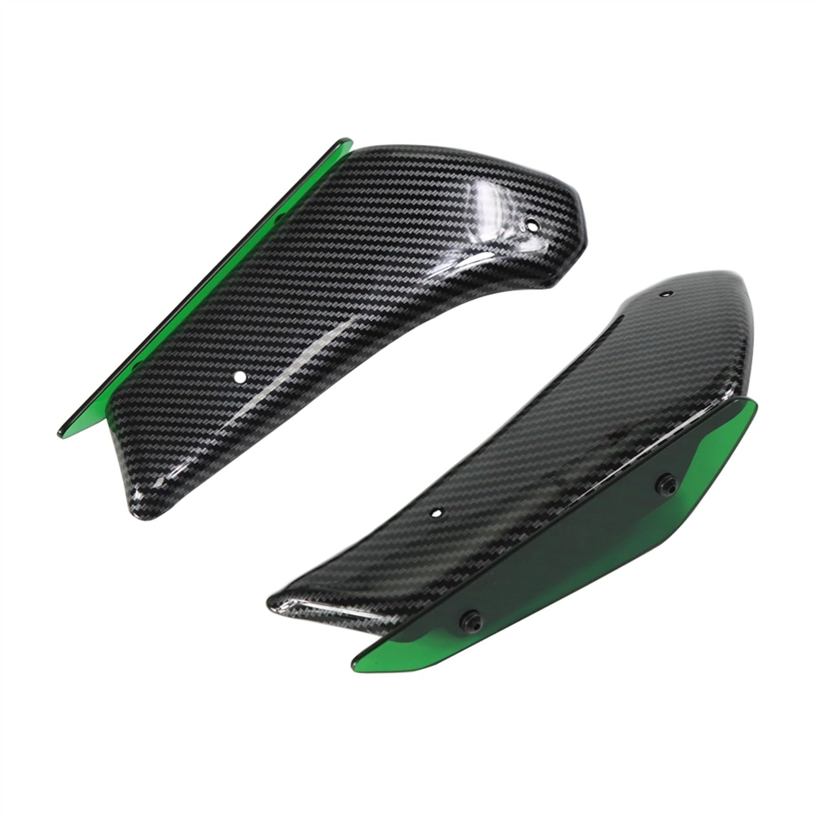 TRFBD Motorrad-Modifikationszubehör Motorrad Zubehör Kit Feste Winglet Verkleidung Flügel Für Kawasaki Für Ninja 400 Spoiler Aerodynamische Flügel(Carbon Pattern Green) von TRFBD