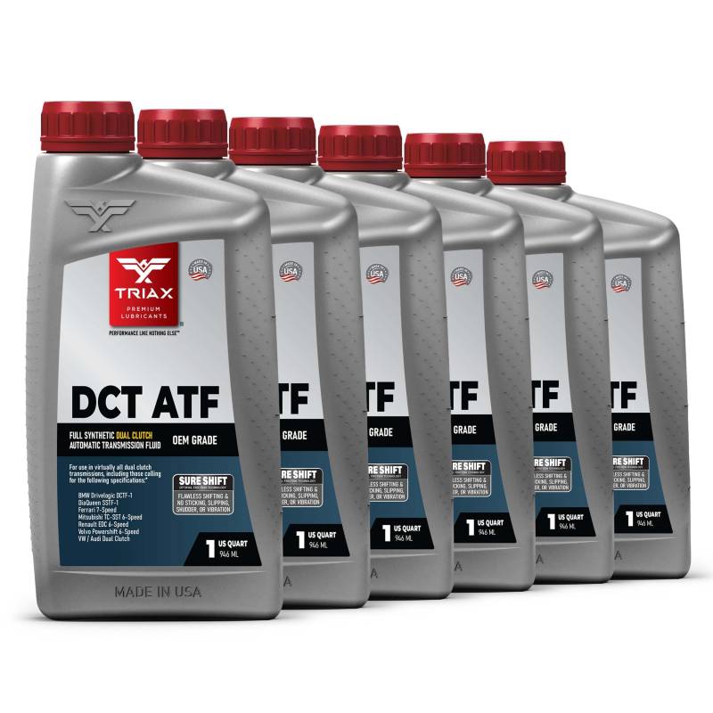 TRIAX DCT ATF Doppelkupplungsgetriebe Öl, Vollsynthetisch, Lebensdauerfüllung, für Alle Doppelkupplungsgetriebe, Hochleistungs-Geschwindigkeitsschaltung mit SureShift No Slip Additiv von TRIAX