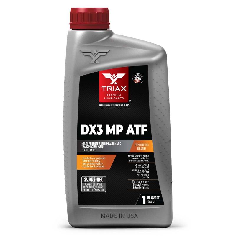 TRIAX Multi-Purpose ATF DEX III/MERC, Synthetische Mischung, reibungsoptimiert, rutschfrei, fehlerfreies Schalten, -45˚C Kalt fließend (1 Quart) von TRIAX