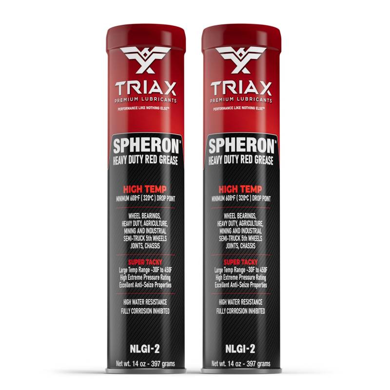 TRIAX Spheron HT-2 Rotes Fett, Wälzlager/Radlager, Calciumsulfonat-Komplex CSX, Hochtemp von -30°C bis 180 °C, Ultra Klebrig, Extremer druck, praktisch wasserdicht, Hochleistungs Langzeitfett von TRIAX