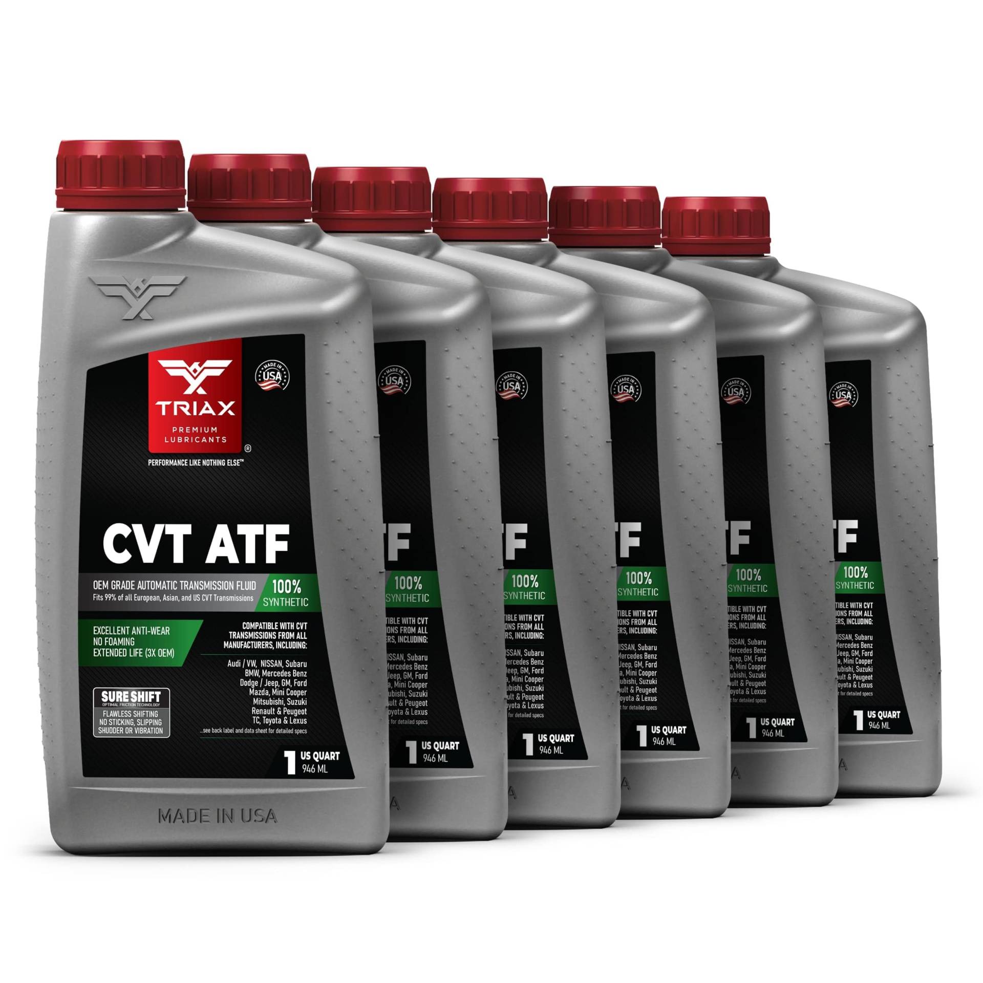 TRIAX CVT ATF Fluid für CVT-Getriebe/Automatisches CVT-Getriebeöl: Vollsynthetisch, Sure-Shift Non-Slip-Technologie; Überschreitet OEM-Spezifikationen, Universelle Kompatibilität von TRIAX