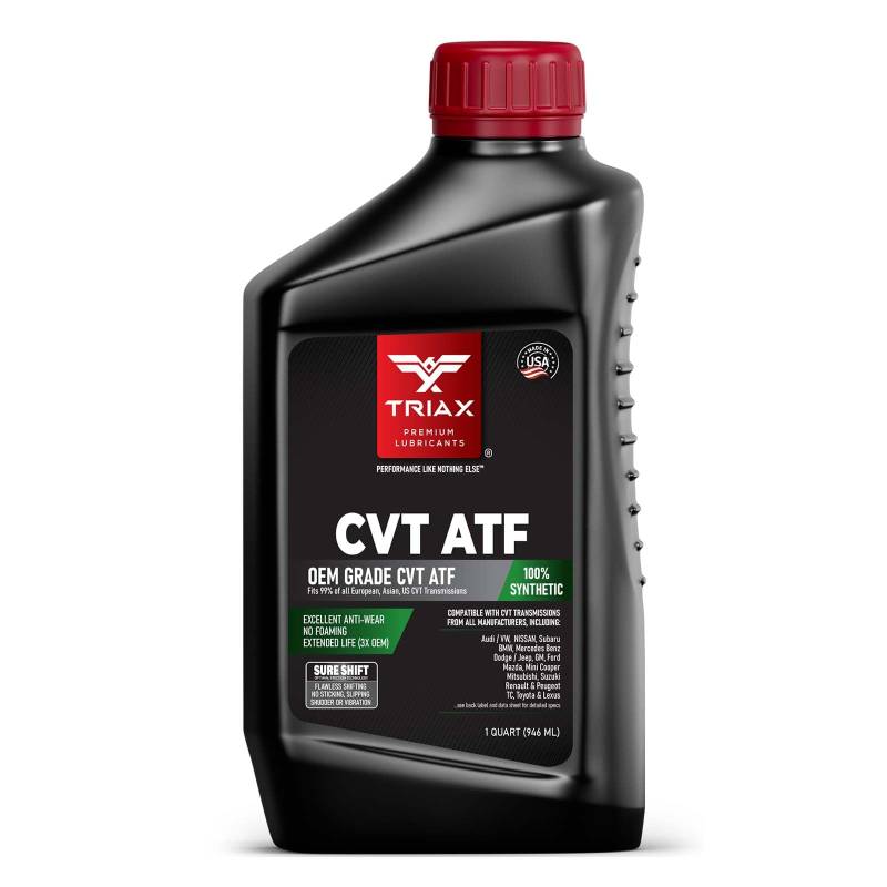 TRIAX CVT ATF Fluid für CVT-Getriebe/Automatisches CVT-Getriebeöl: Vollsynthetisch, Sure-Shift Non-Slip-Technologie; Überschreitet OEM-Spezifikationen, Universelle Kompatibilität von TRIAX