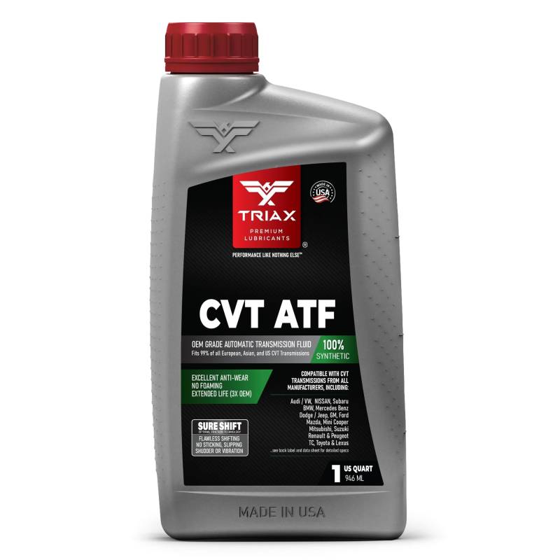 TRIAX CVT ATF Fluid für CVT-Getriebe/Automatisches CVT-Getriebeöl: Vollsynthetisch, Sure-Shift Non-Slip-Technologie; Überschreitet OEM-Spezifikationen, Universelle Kompatibilität von TRIAX