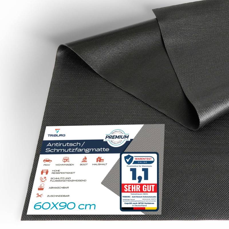 TRIBURG Universal Antirutsch Schmutzmatte 60x90 cm Wasserdicht und Zuschneidbar - Kofferraummatte - Antirutschmatte Auto - Antirutschmatte Schubladen - Kofferraum Schutzmatte von TRIBURG