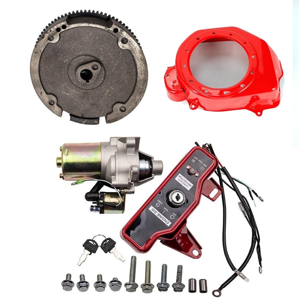 TRIEBAN Elektrostart-starter-kit, Elektrischer Start Umbausatz für GX160 Mit 5,5 Ps Und GX200 Mit 6,5Ps, Startermotor Schwungrad Schlüssel Zündventilator Abdeckung Schalter Spule TRIEBAN Elektrostart-starter-kit, Elektrischer Start Umbausatz für GX160 Mit 5,5 Ps Und GX200 Mit 6,5Ps, Startermotor Schwungrad Schlüssel Zündventilator Abdeckung Schalter Spule von TRIEBAN