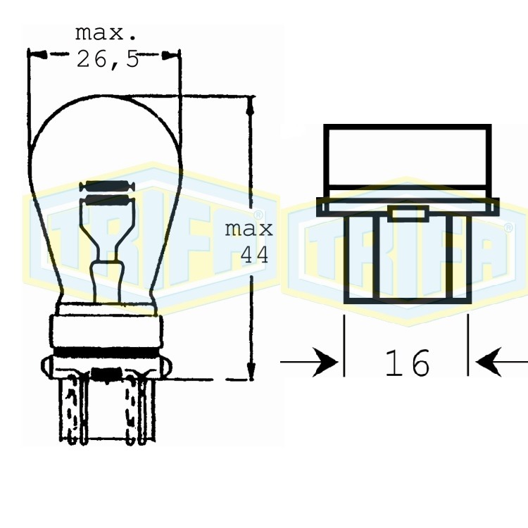Auto-Lampe 12V 27-7W von TRIFA LAMPS