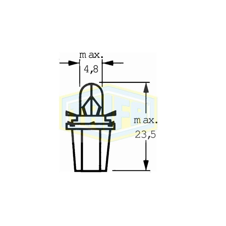 Kunstoffsockellampe 12V1,2WBX8,5d von TRIFA LAMPS