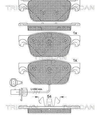 Triscan Bremsbeläge vorne (Satz) mit VWK [Hersteller-Nr. 811029186] für Audi von TRISCAN