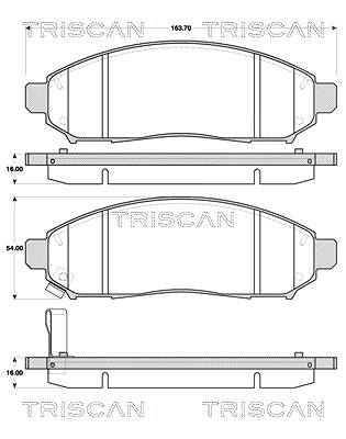 Triscan Bremsbeläge vorne (Satz) Nissan: Pathfinder, Np300, Navara 811014046 von TRISCAN