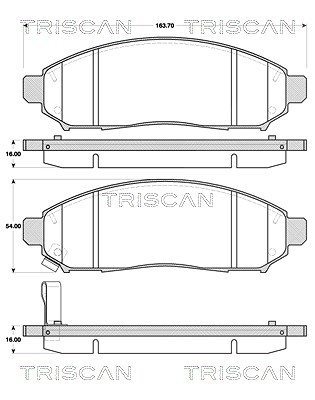 Triscan Bremsbeläge vorne (Satz) [Hersteller-Nr. 811014046] für Nissan von TRISCAN