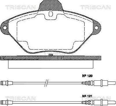 Triscan Bremsbeläge vorne (Satz) mit VWK [Hersteller-Nr. 811038180] für Citroën von TRISCAN