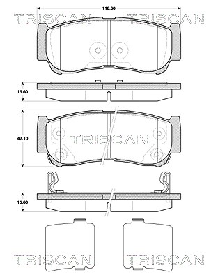 Triscan Bremsbelagsatz, Scheibenbremse [Hersteller-Nr. 811043030] für Hyundai von TRISCAN