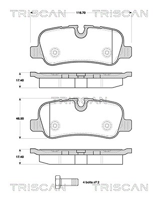 Triscan Bremsbelagsatz, Scheibenbremse [Hersteller-Nr. 811017026] für Land Rover von TRISCAN