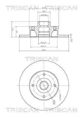 Triscan 1x Bremsscheibe [Hersteller-Nr. 812010104C] für Seat, VW von TRISCAN