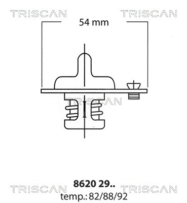 Triscan Thermostat, Kühlmittel [Hersteller-Nr. 86202992] für Mazda, Nissan, Opel von TRISCAN